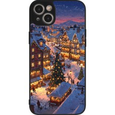 Coque iPhone 15 Plus - Silicone rigide noir Christmas 25 Xmas Village