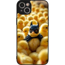 Coque iPhone 15 Plus - Silicone rigide noir Easter 2026 Chicken Batman