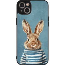 iPhone 15 Plus Case Hülle - Silikon schwarz Easter 2026 Rabbit navy