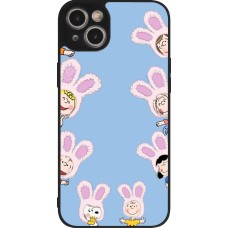 Coque iPhone 15 Plus - Silicone rigide noir Easter 2026 Snoopy