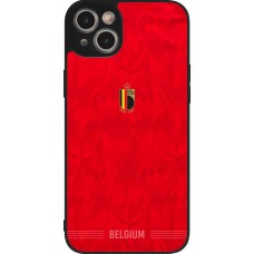 iPhone 15 Plus Case Hülle - Silikon schwarz Belgien 2026 personalisierbares Fussballtrikot