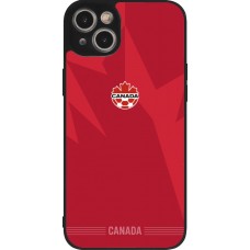 Coque iPhone 15 Plus - Silicone rigide noir Maillot de football Canada 2026 personnalisable