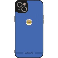 Coque iPhone 15 Plus - Silicone rigide noir Maillot de football Curaçao 2026 personnalisable