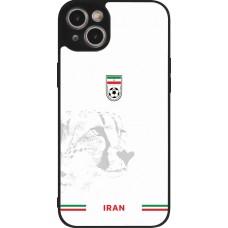 Coque iPhone 15 Plus - Silicone rigide noir Maillot de football Iran 2026 personnalisable