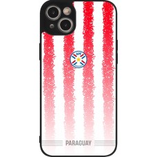 Coque iPhone 15 Plus - Silicone rigide noir Maillot de football Paraguay 2026 personnalisable