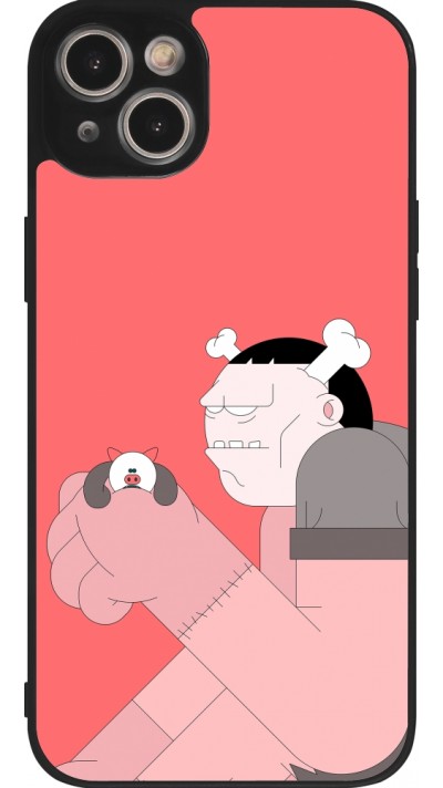 Coque iPhone 15 Plus - Silicone rigide noir Halloween 2023 Frankenstein