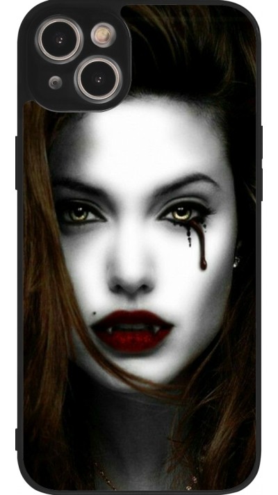 Coque iPhone 15 Plus - Silicone rigide noir Halloween 2023 gothic vampire