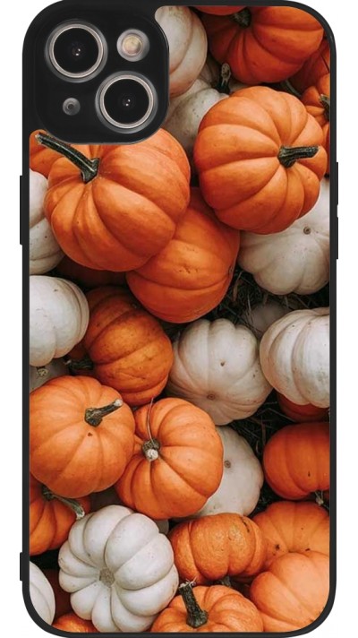 Coque iPhone 15 Plus - Silicone rigide noir Halloween 2023 pumpkins lover