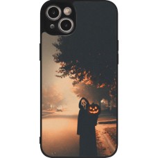 Coque iPhone 15 Plus - Silicone rigide noir Halloween 2025 Scream