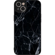 iPhone 15 Plus Case Hülle - Silikon schwarz Marble Black 01
