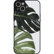 iPhone 15 Plus Case Hülle - Silikon schwarz Monstera Plant