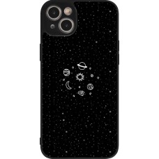 iPhone 15 Plus Case Hülle - Silikon schwarz Space Doodle
