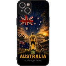iPhone 15 Plus Case Hülle - Silikon schwarz Fussball Australien splash 2026