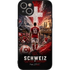 iPhone 15 Plus Case Hülle - Silikon schwarz Fussball Schweiz splash 2026