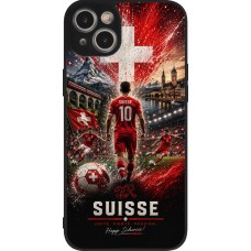 iPhone 15 Plus Case Hülle - Silikon schwarz Fussball Suisse splash 2026