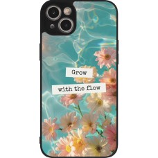 Coque iPhone 15 Plus - Silicone rigide noir Summer 2025 Grow with the flow