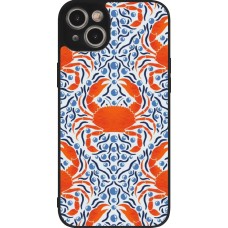 Coque iPhone 15 Plus - Silicone rigide noir Crabs and pearls Summer 2026
