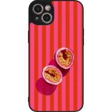 Coque iPhone 15 Plus - Silicone rigide noir Passion fruit Summer 2026