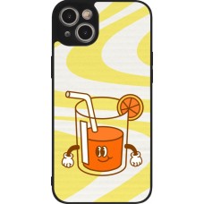 Coque iPhone 15 Plus - Silicone rigide noir Summer drink 2026