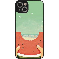 Coque iPhone 15 Plus - Silicone rigide noir Views through a watermelon Summer 2026