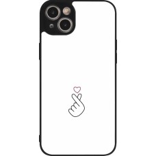 Coque iPhone 15 Plus - Silicone rigide noir Valentine 2024 heart by Millennials