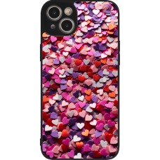 Coque iPhone 15 Plus - Silicone rigide noir Valentine 2025 Confetti