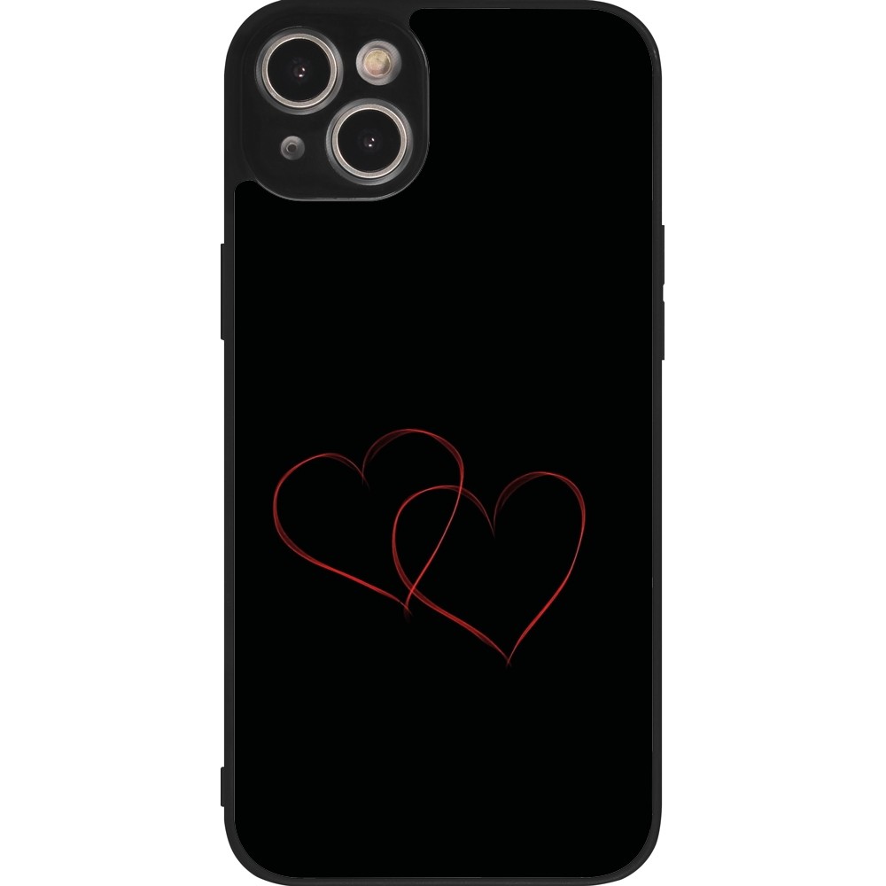 iPhone 15 Plus Case Hülle - Silikon schwarz Valentine 2023 attached heart