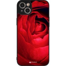 iPhone 15 Plus Case Hülle - Silikon schwarz Valentine 2022 Rose