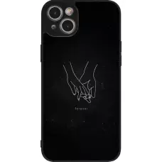 iPhone 15 Plus Case Hülle - Silikon schwarz Valentine 2023 hands forever