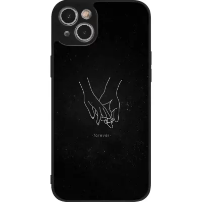 iPhone 15 Plus Case Hülle - Silikon schwarz Valentine 2023 hands forever