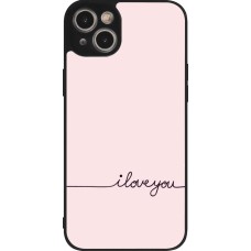 iPhone 15 Plus Case Hülle - Silikon schwarz Valentine 2023 i love you writing