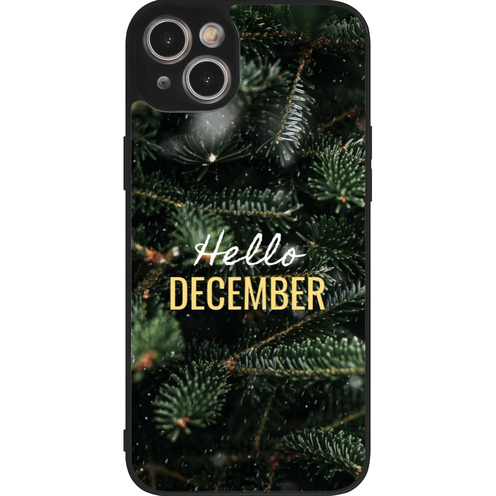 iPhone 15 Plus Case Hülle - Silikon schwarz Winter 25 Winter hello december