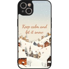 iPhone 15 Plus Case Hülle - Silikon schwarz Winter 25 Winter Keep calm and let it snow