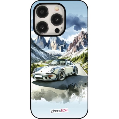 iPhone 15 Pro Case Hülle - Porsche 911 Berg Aquarell