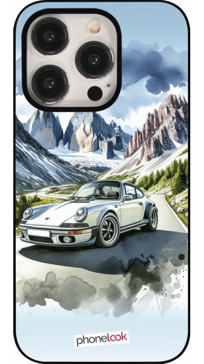 iPhone 15 Pro Case Hülle - Porsche 911 Berg Aquarell