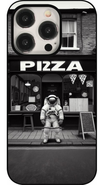Coque iPhone 15 Pro - Astronaute devant une Pizzeria
