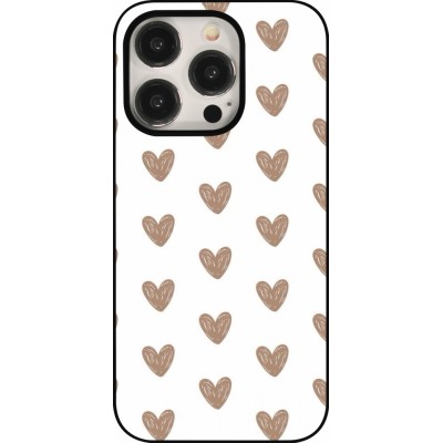 iPhone 15 Pro Case Hülle - Autumn 2024 brown hearts