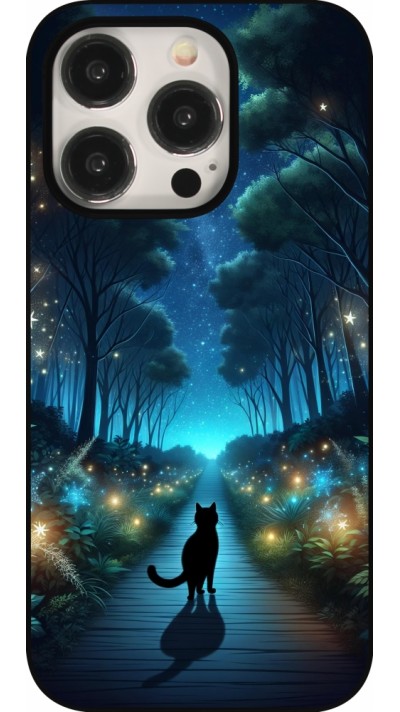 iPhone 15 Pro Case Hülle - Schwarze Katze Spaziergang