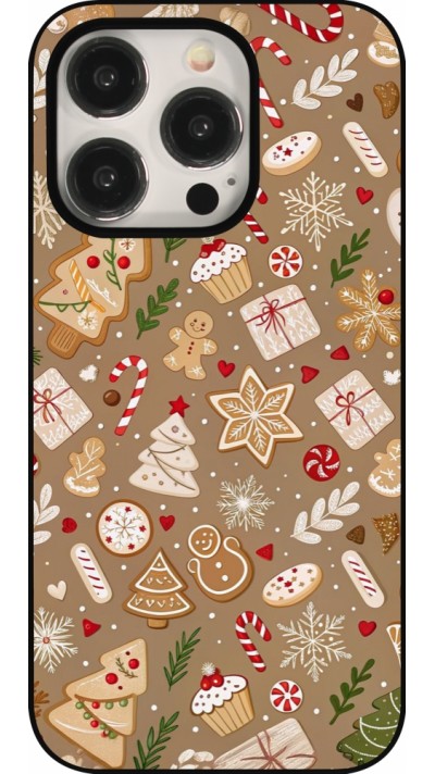 Coque iPhone 15 Pro - Christmas 25 Pattern Ginger Cookie