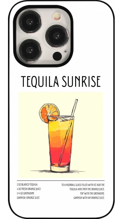 Coque iPhone 15 Pro - Cocktail recette Tequila Sunrise