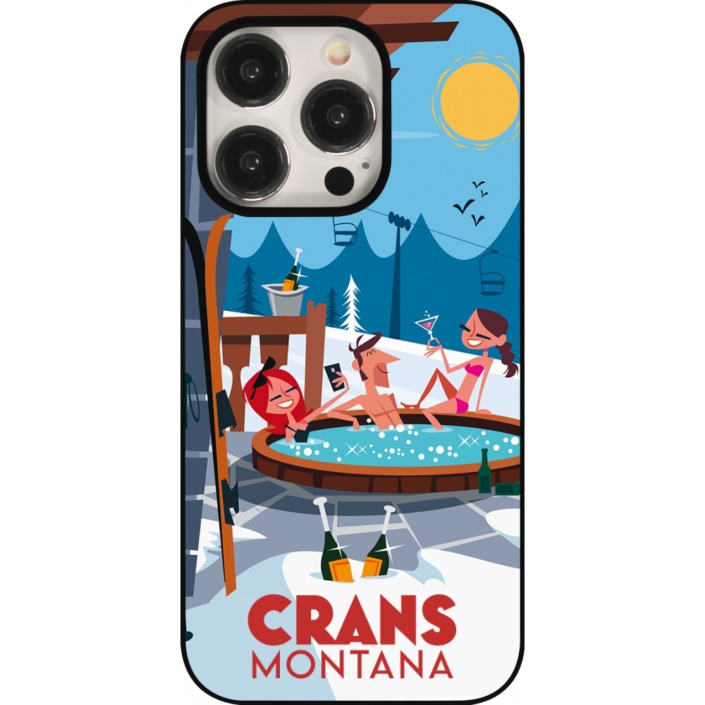 iPhone 15 Pro Case Hülle - Crans-Montana Mountain Jacuzzi