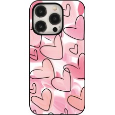 iPhone 15 Pro Case Hülle - Easter 2023 pink hearts