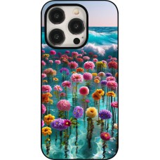 iPhone 15 Pro Case Hülle - Blumenmeer Wellen