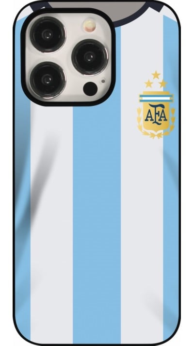 Coque iPhone 15 Pro - Maillot de football Argentine 2022 personnalisable