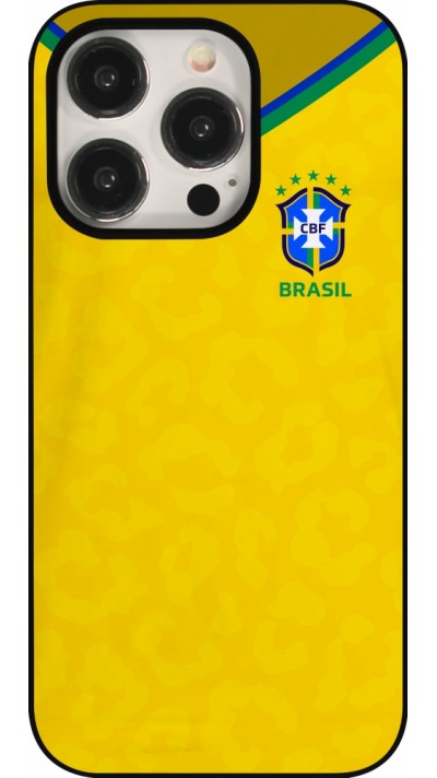 Coque iPhone 15 Pro - Maillot de football Brésil 2022 personnalisable