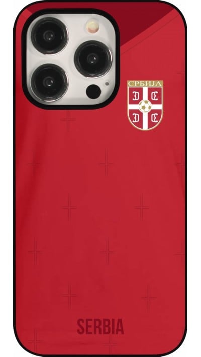 Coque iPhone 15 Pro - Maillot de football Serbie 2022 personnalisable