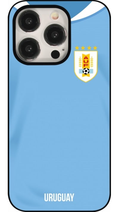 iPhone 15 Pro Case Hülle - Uruguay 2022 personalisierbares Fussballtrikot
