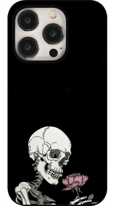 Coque iPhone 15 Pro - Halloween 2023 rose and skeleton