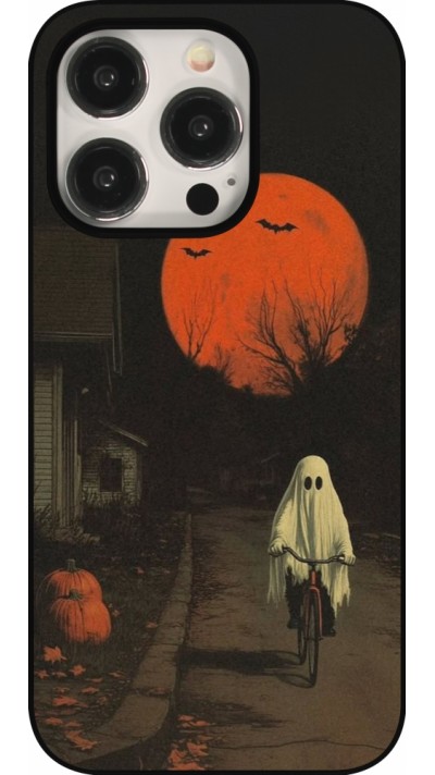 Coque iPhone 15 Pro - Halloween 2025 Ghost on a bicycle