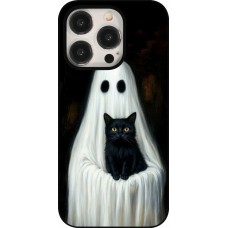 Coque iPhone 15 Pro - Halloween 2025 Ghost with black cat